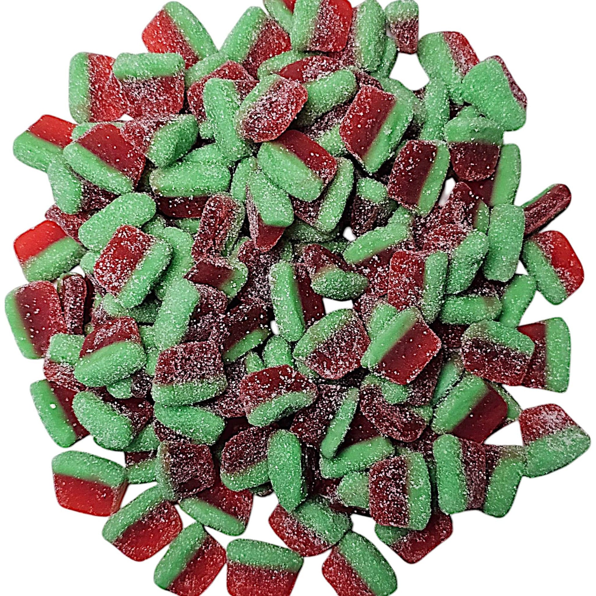 Mini Sour Watermelon Slices, Close Up, Bovenkant