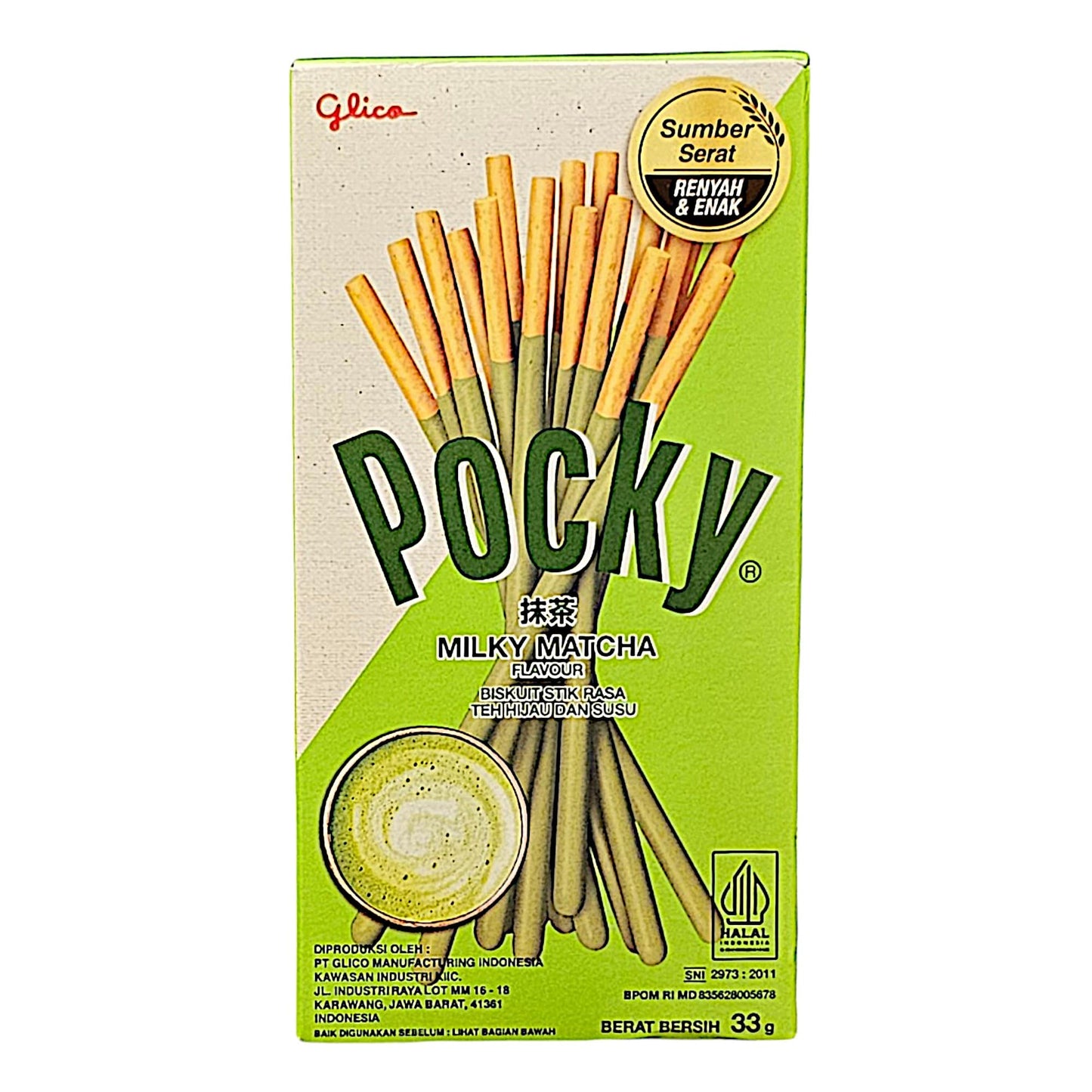 Pocky Sticks Milky Matcha, Close Up, Voorkant