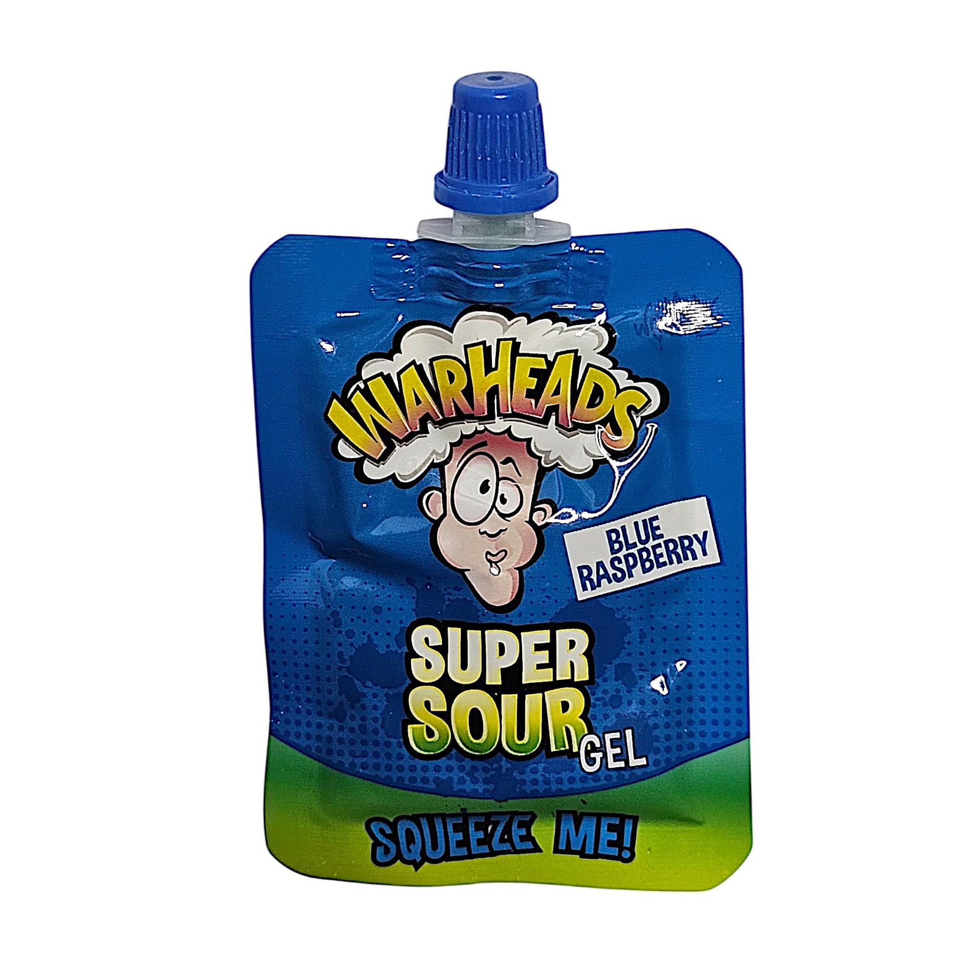 Warheads Super Sour Gel Blue Raspberry, Close Up, Voorkant.